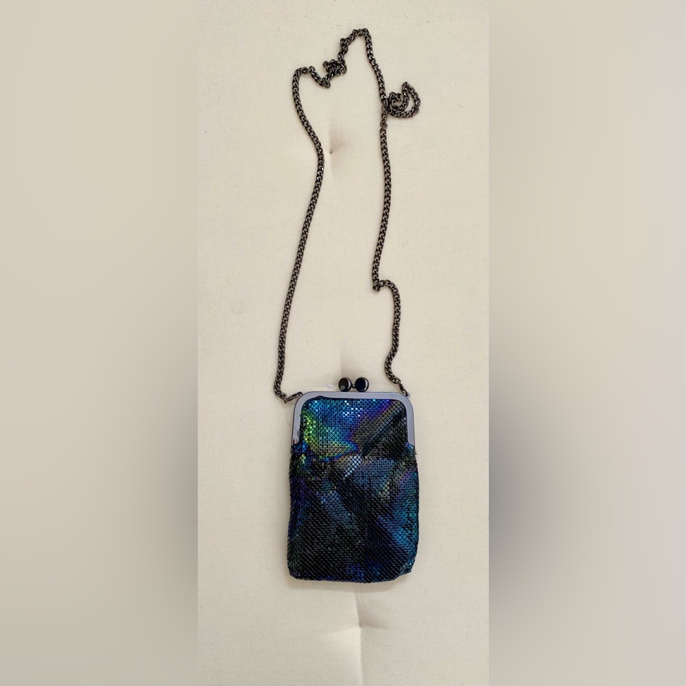 🧜🏻‍♀️🧚🏻NWT Shimmery iridescent metallic mesh evening shoulder bag with chain